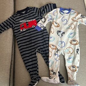 (2) Fleece baby pajamas